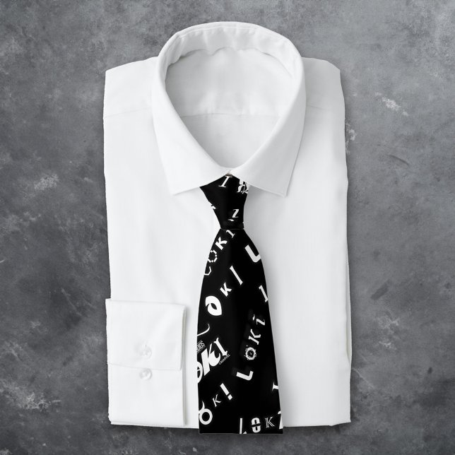 Loki Name Pattern Neck Tie (Tie on shirt)