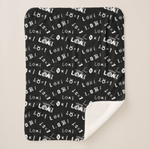 Loki Name Pattern Sherpa Blanket