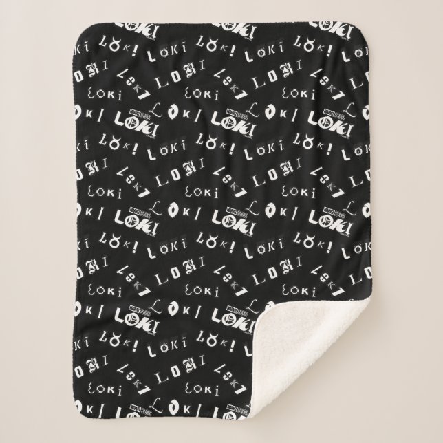 Loki Name Pattern Sherpa Blanket (Front)