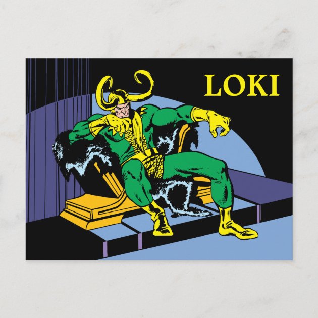 Loki Sitting On Throne Postcard | Zazzle