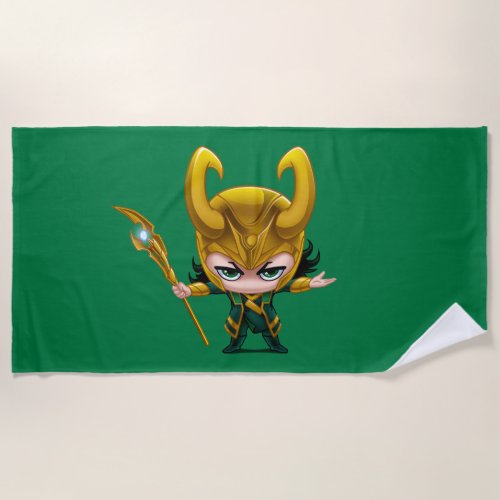Loki Stylized Art Beach Towel