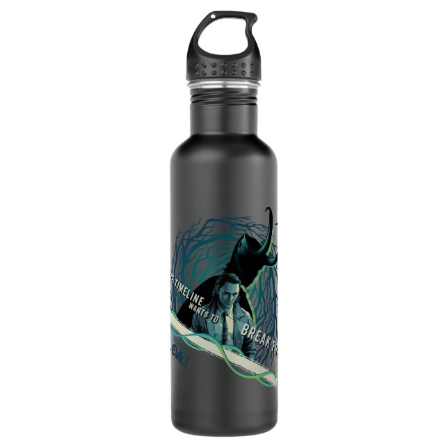 Loki - The Timeline Wants To Break Free Stainless Steel Water Bottle (Front)