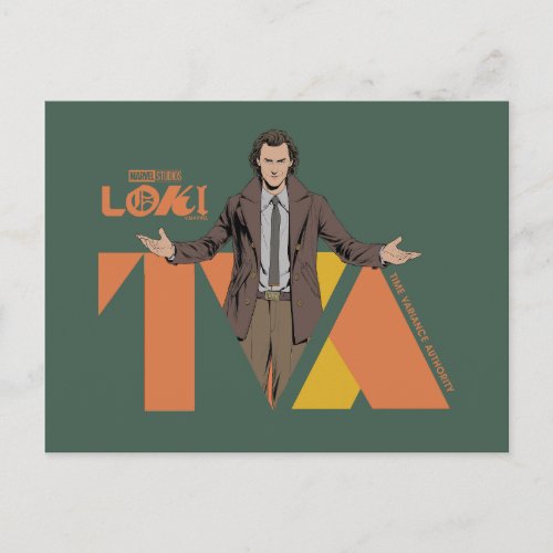 Loki Time Variance Authority Letter Graphic Postcard