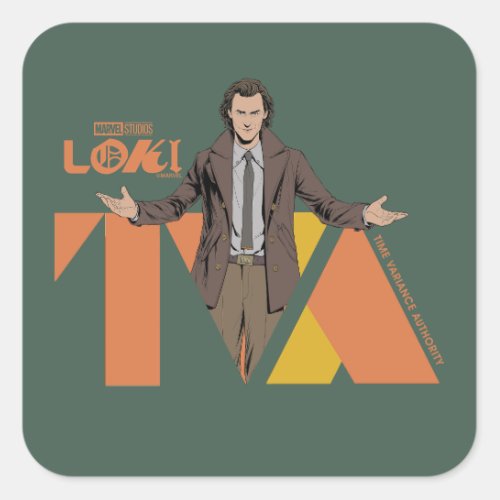 Loki Time Variance Authority Letter Graphic Square Sticker