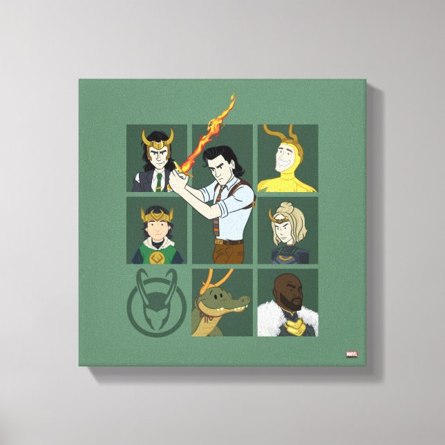 Loki Variant Grid Canvas Print (Front)