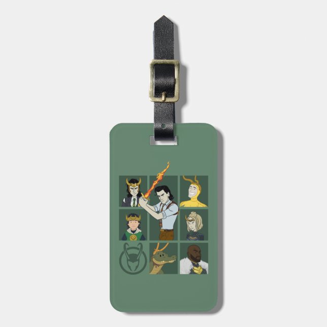 Loki Variant Grid Luggage Tag (Front Vertical)