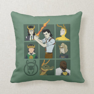 Loki Variant Grid Throw Pillow