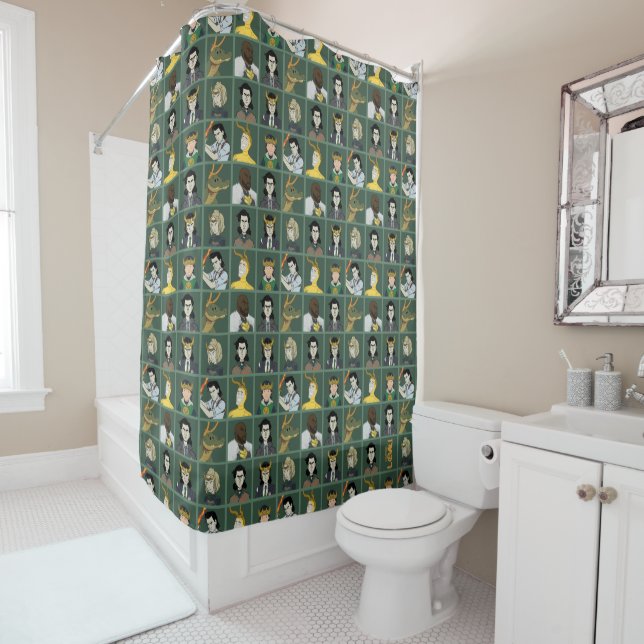 Loki Variant Pattern Shower Curtain (In Situ)