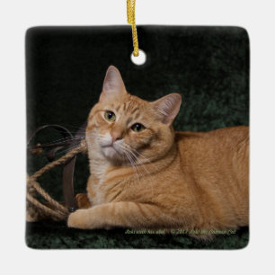 Loki with sled ceramic ornament