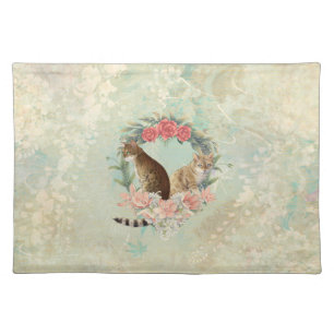 Loki's Buddies: Mika and Chidori Bengal Cats Cloth Placemat