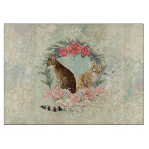 Loki's Buddies: Mika and Chidori Bengal Cats Cutting Board