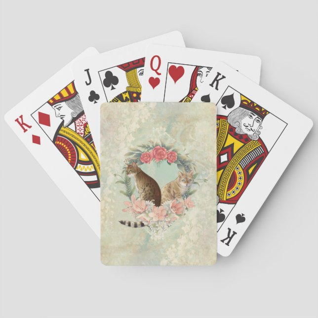 Loki's Buddies: Mika and Chidori Bengal Cats Poker Cards (Back)