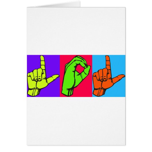 LOL ASL Sign Language Design #2 Cards (Front)
