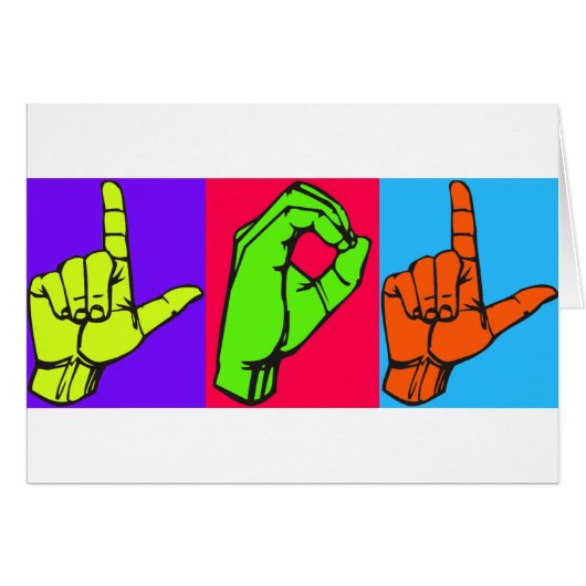LOL ASL Sign Language Design #2 Cards (Front Horizontal)