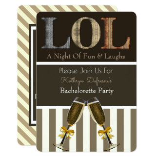 "LOL" Bachelorette Party Invitation Stripes