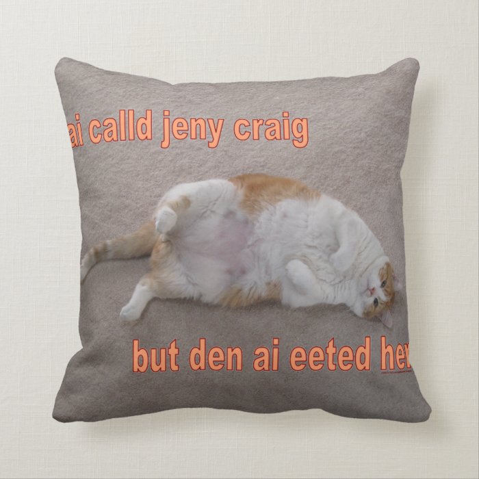 LOL CAT ai calld jeny craig but den ai eeted her Pillow
