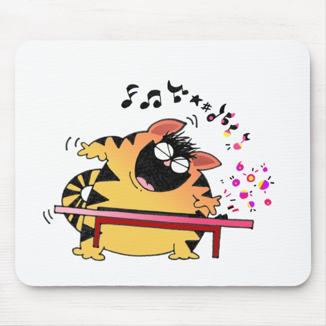 LOL Cats | Fat Cat Musician Mouse Pad (Front)