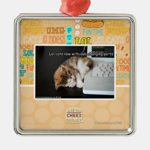 Lol cats with USB Metal Ornament