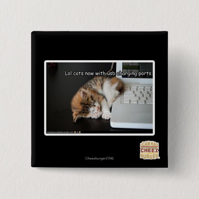 Lol cats with USB Pinback Button (Front)
