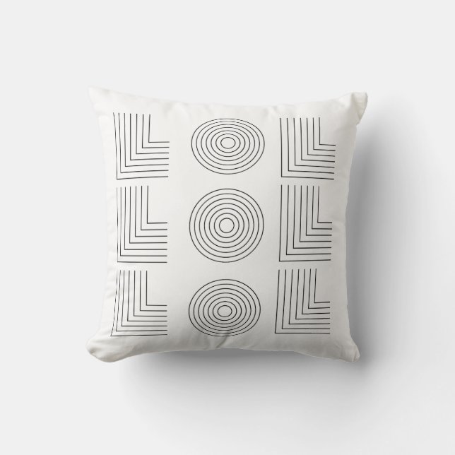 LOL Decorative Pillow – Minimalist Humor in Black  (Front)