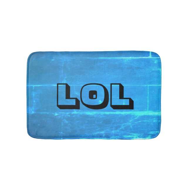 LOL Electric Blue and Black Bath Mat (Front)