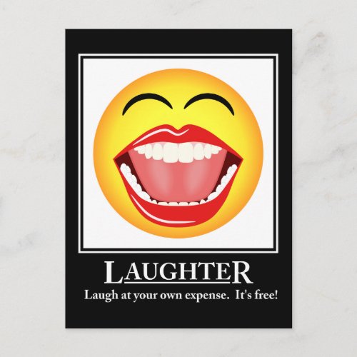 LOL Face Laughter Motivational Post Card