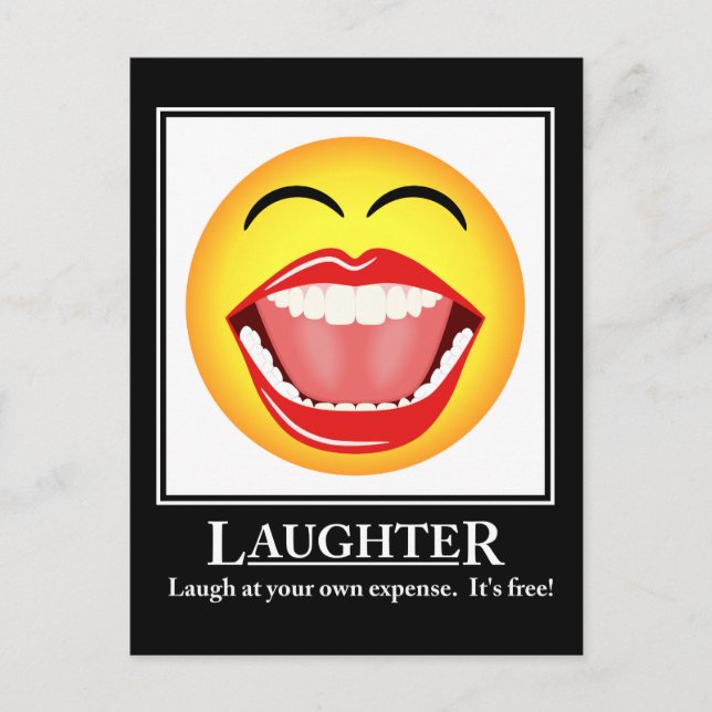LOL Face Laughter Motivational Post Card (Front)
