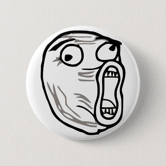 lol face meme humor rofl omg omfg button (Front)