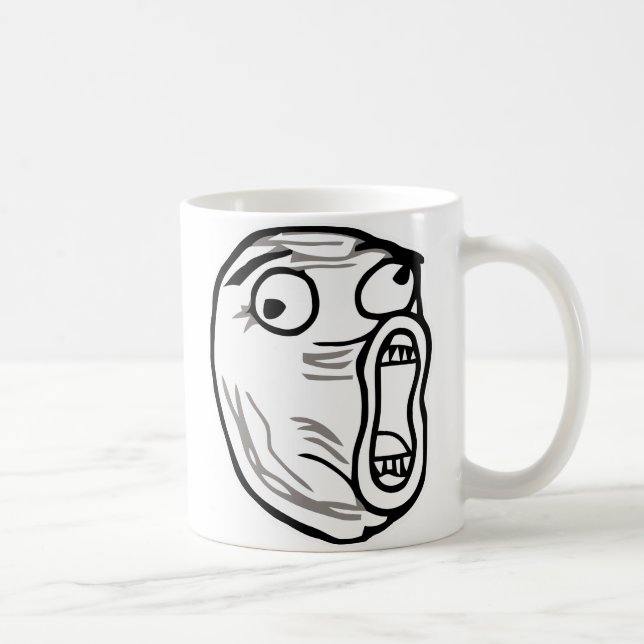 lol face meme humor rofl omg omfg coffee mug (Right)