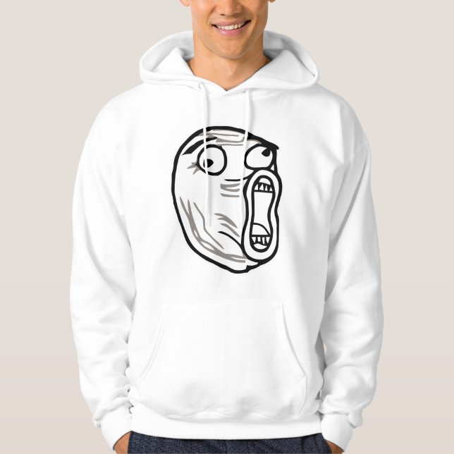 lol face meme humor rofl omg omfg hoodie (Front)