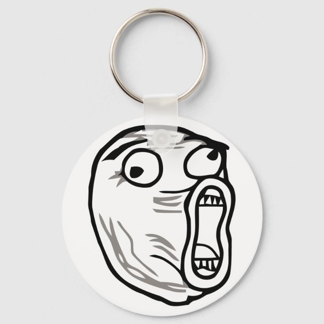 lol face meme humor rofl omg omfg keychain (Front)