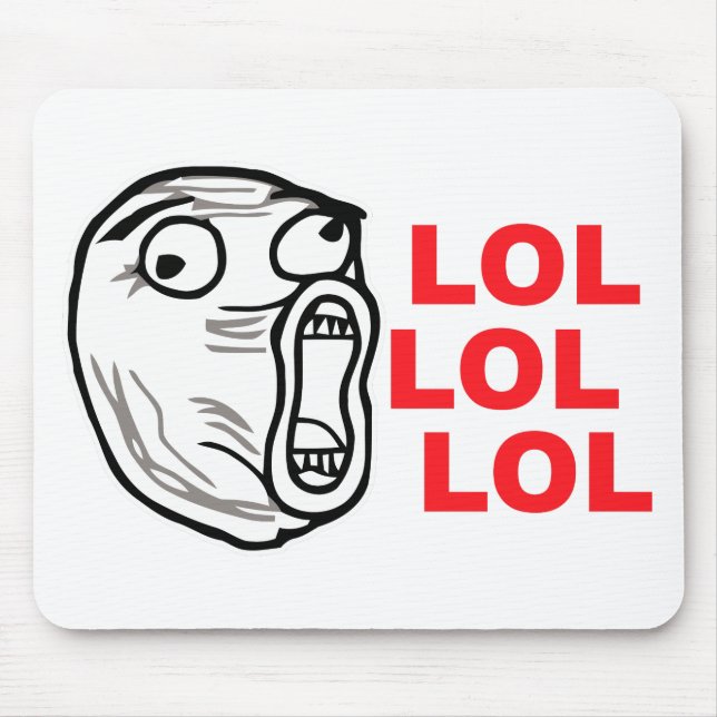 lol face meme humor rofl omg omfg mouse pad (Front)