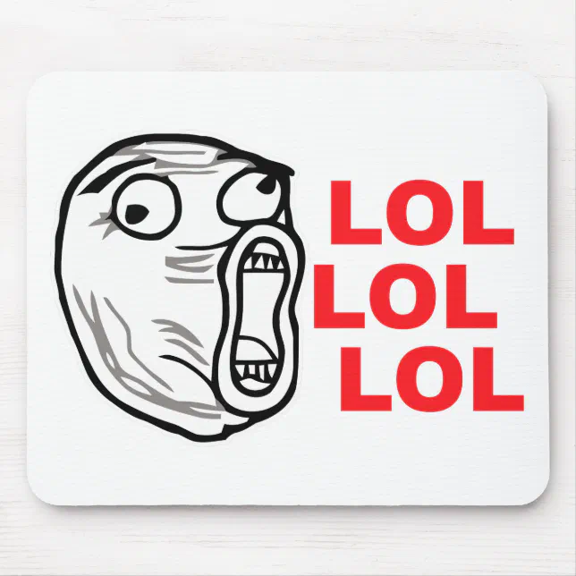 lol face meme humor rofl omg omfg mouse pad | Zazzle