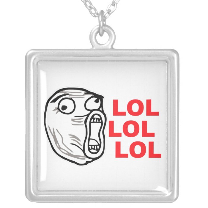 lol face meme humor rofl omg omfg necklaces