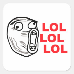 lol face meme humor rofl omg omfg square sticker
