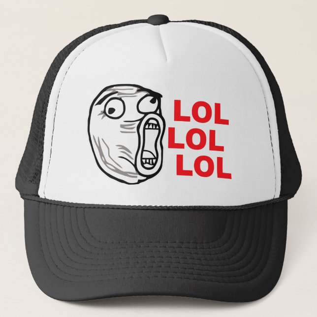 lol face meme humor rofl omg omfg trucker hat (Front)