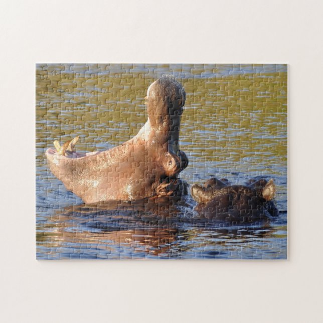 LOL. Hippo Yawns. Jigsaw Puzzle (Horizontal)