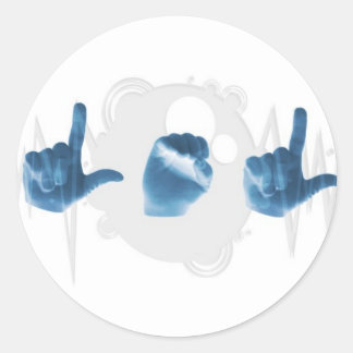 "LOL" in ASL by ASL Wear! Classic Round Sticker