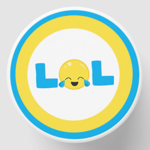 LOL Laugh Out Loud Emoji Blue Yellow Mini Candle Favors