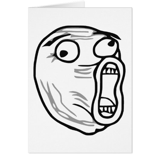 LOL Laugh Out Loud Rage Face Meme Cards (Front)
