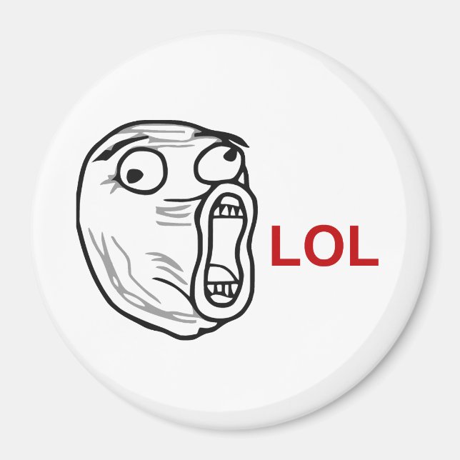 LOL Laugh Out Loud Rage Face Meme Magnet (Front)