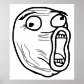 OMG RUN Scared Rage Face Comic Meme Poster