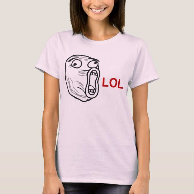 LOL Laugh Out Loud Rage Face Meme T-Shirt (Front)