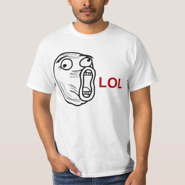 LOL Laugh Out Loud Rage Face Meme T-Shirt (Front)