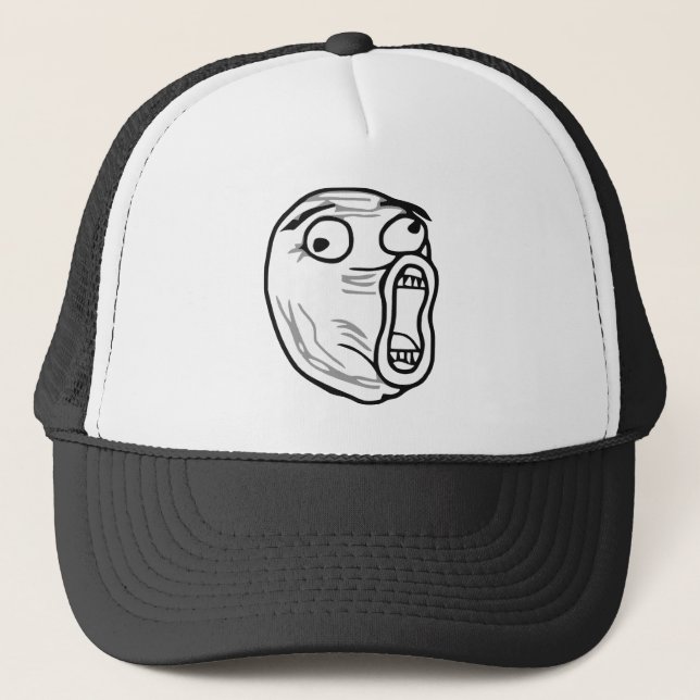 LOL Laugh Out Loud Rage Face Meme Trucker Hat (Front)