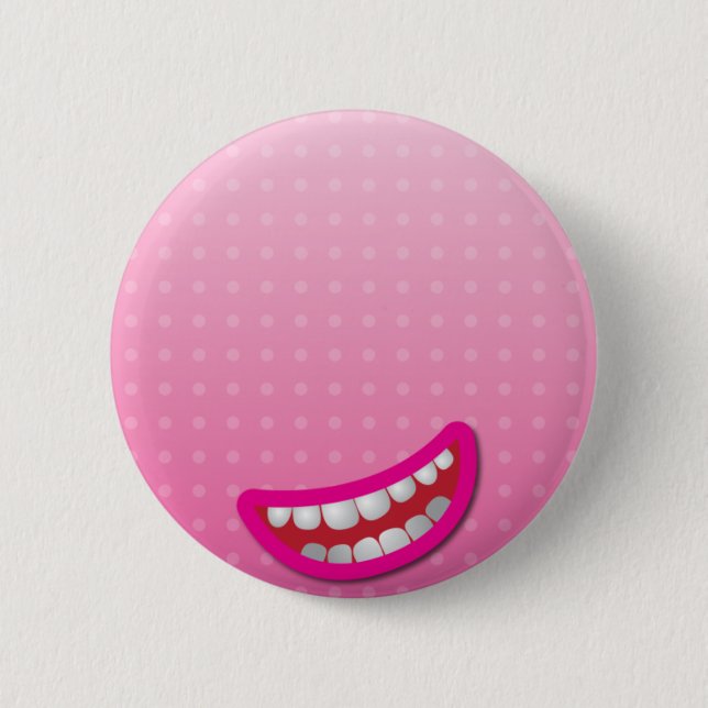 LOL laughing mouth with teeth cute! Button (Front)