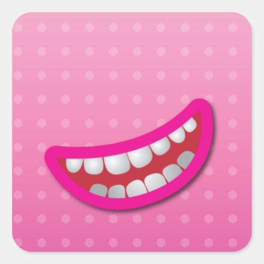LOL laughing mouth with teeth cute! Square Sticker