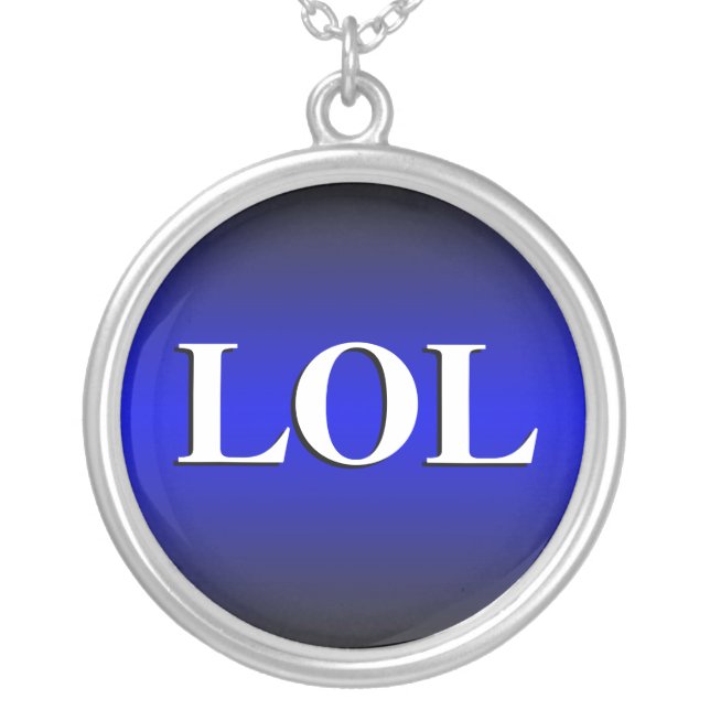 LOL ~ Laughing Out Loud ~ Royal Blue Necklace (Front)