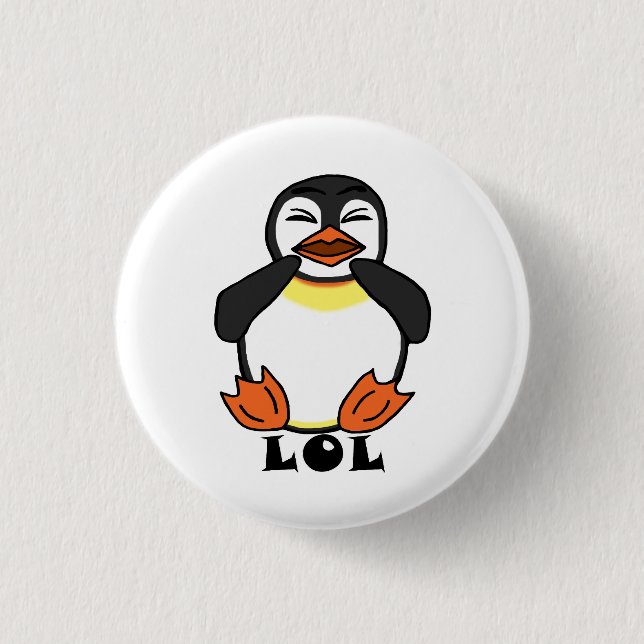 LOL Laughing penguin Button (Front)