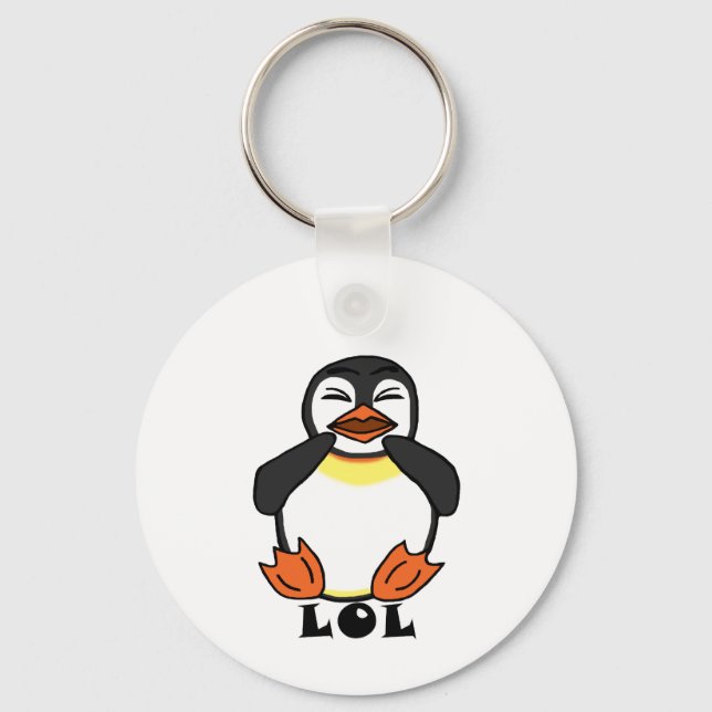LOL Laughing penguin Keychain (Front)